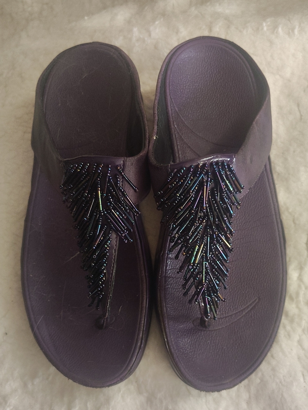 Fitflop Purple Beaded Thong Sandals